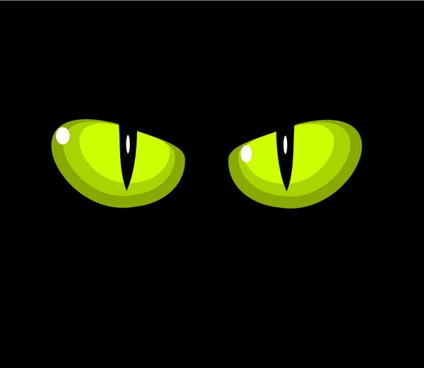 Ojos de gato verde — Vector de stock