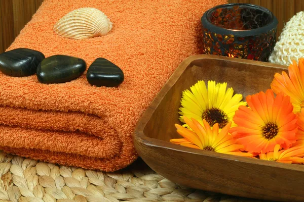 Orange spa tillbehör — Stockfoto