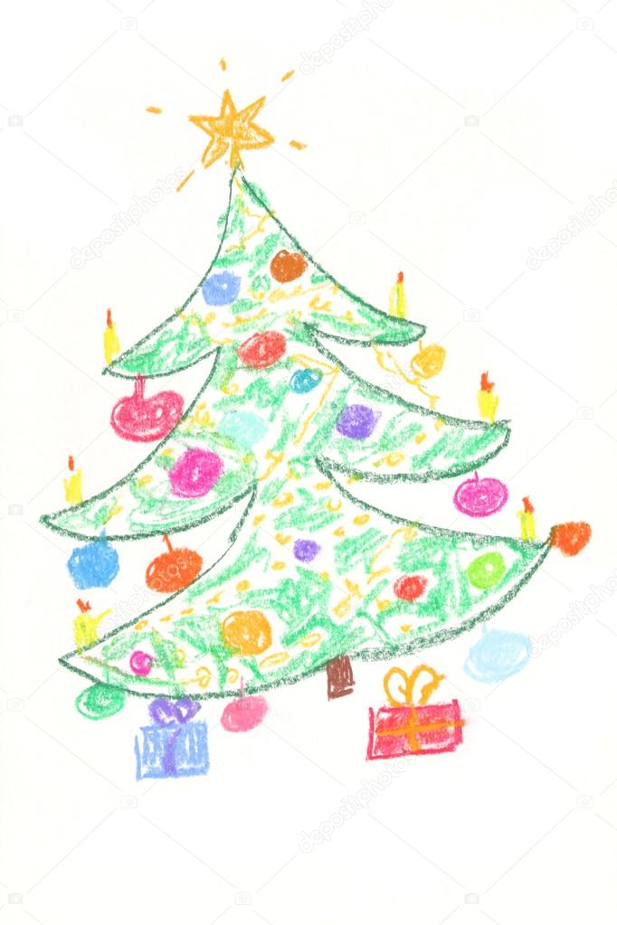 Christmas tree drawning