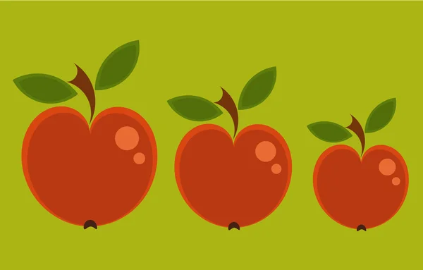 Manzanas rojas vintage — Vector de stock