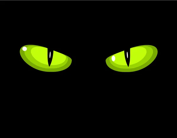 Ojos de gato salvaje verde — Vector de stock
