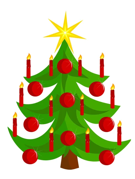 Vektor-Weihnachtsbaum mit Kerzen — Stockvektor