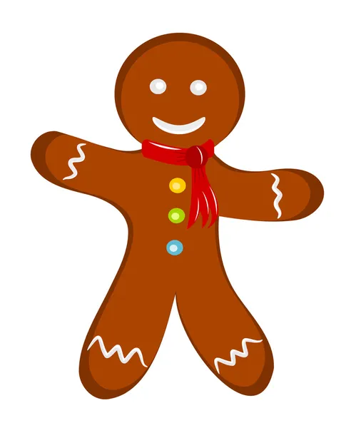 Gingerbread man dressed — Stock Vector