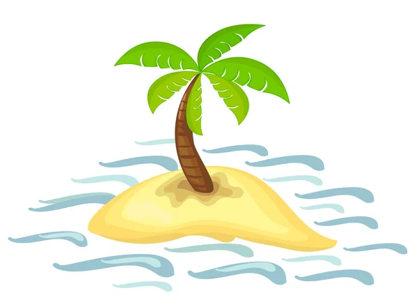 Palmträd på ön — Stock vektor