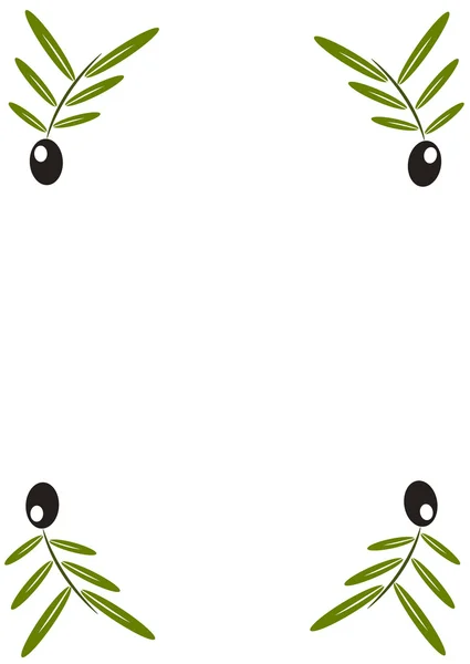 Schwarze Oliven auf Zweigtapete — Stockvektor