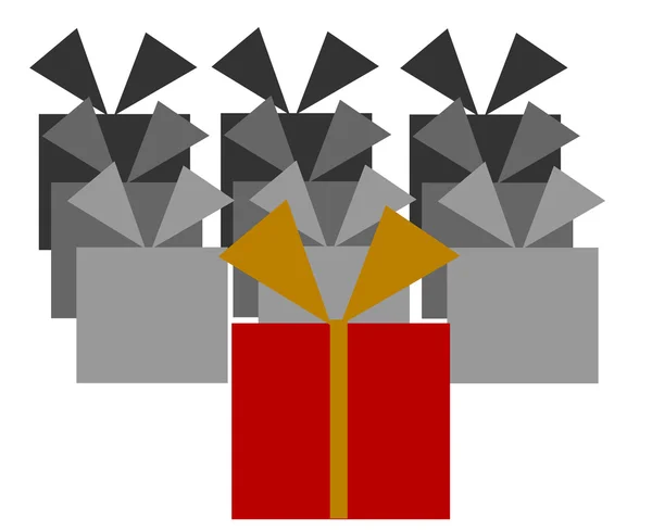 Beaucoup de cadeaux de Noël — Image vectorielle