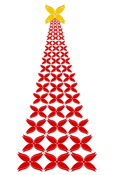 Christmas red tree — Stock Vector