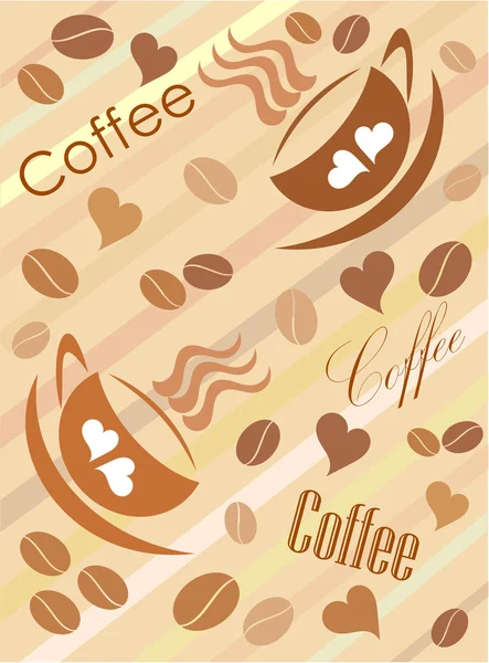 Kaffee niedlich Hintergrund — Stockvektor