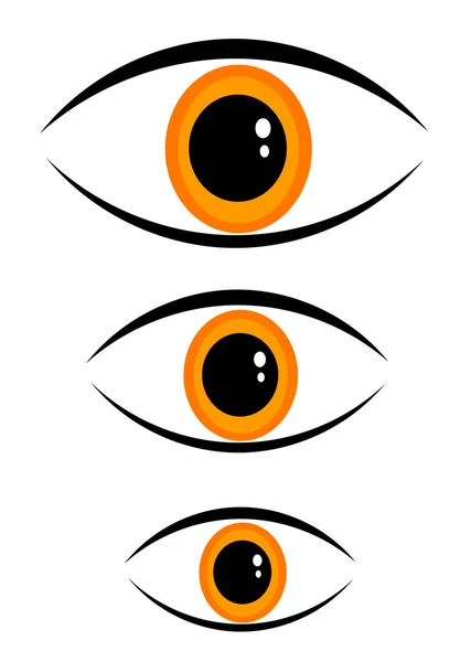 Three orange eyes — Stock Vector