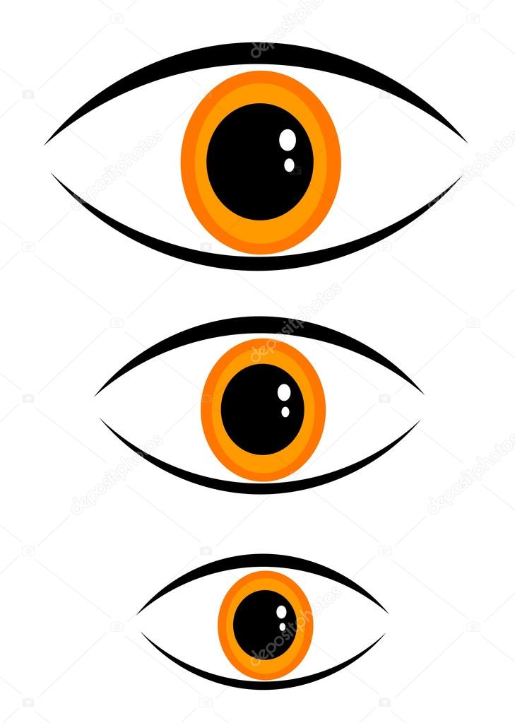 Three orange eyes