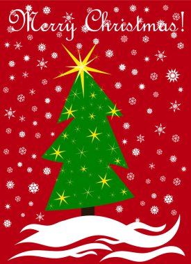 Noel ağacı ve kar.