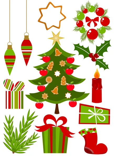 Kerst iconen collectie — Stockvector