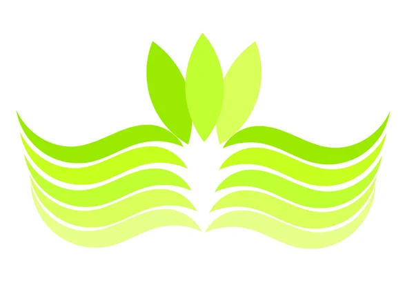 Green wave emblem — Stock Vector