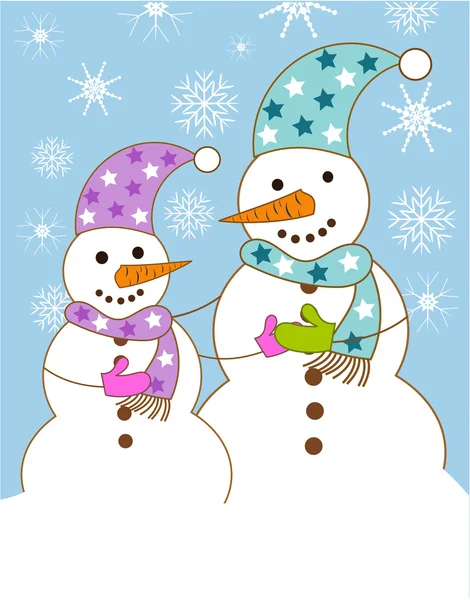 Snowmen familia — Archivo Imágenes Vectoriales