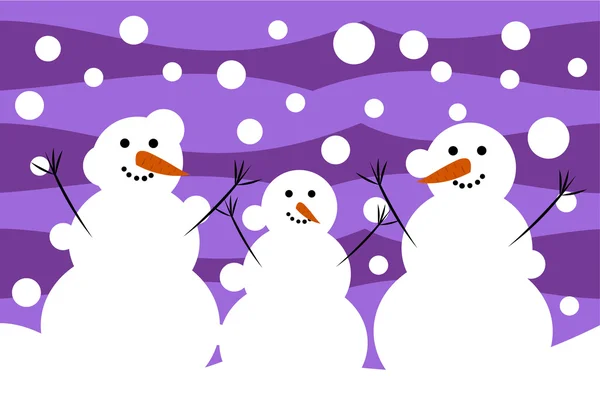 Rodzina snowmen — Wektor stockowy