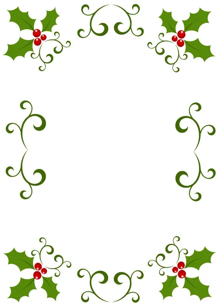 Marco de acebo de Navidad — Vector de stock