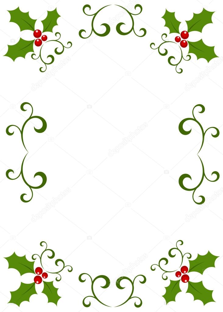 Christmas holly frame