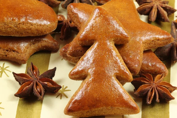 Galletas de jengibre con estrellas de anís — Foto de Stock