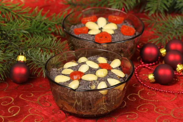 Polish Christmas desserts makowki — Stock Photo, Image