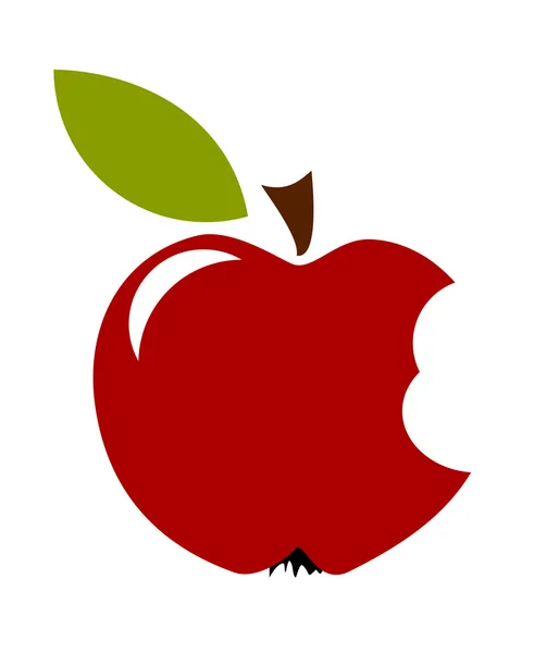 Biten Apple fruit — Stock Vector