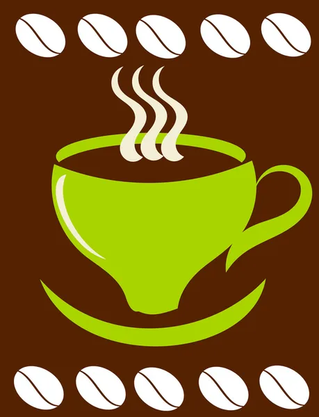 Taza de café verde — Vector de stock