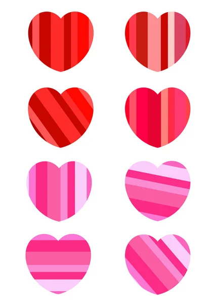 Striped hearts — Stock Vector