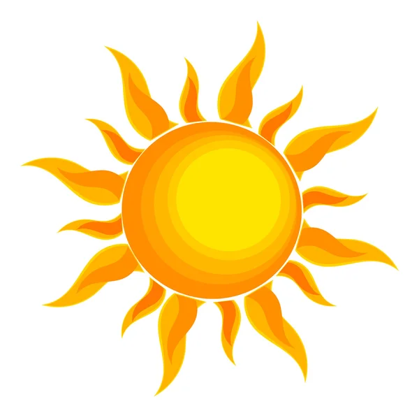 Sol sobre blanco — Vector de stock