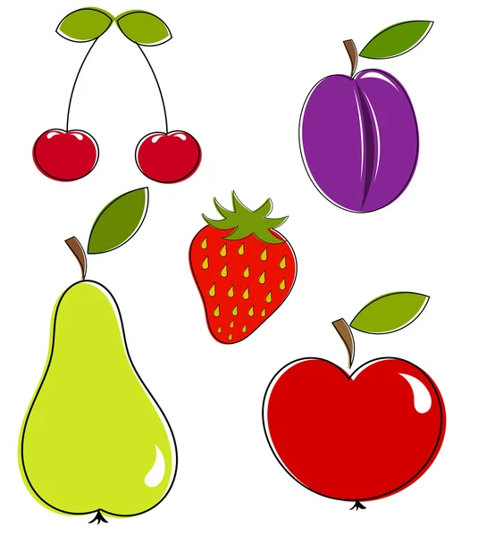 Fruit collection — Stock Vector