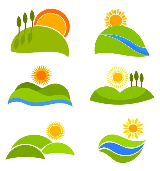 Landscapes icons — Stock Vector