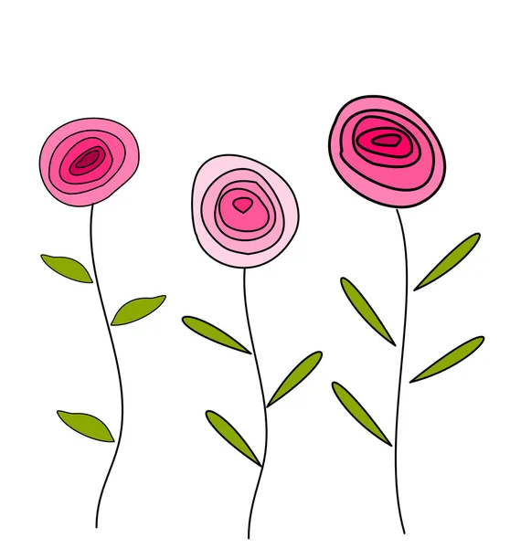 Rosas rosadas — Vector de stock