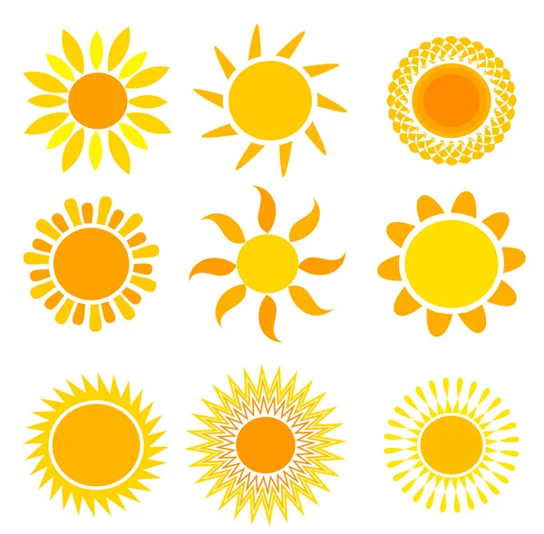Suns collection — Stock Vector