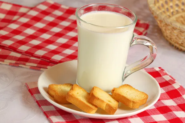 Milk and rusks — Stock Photo, Image