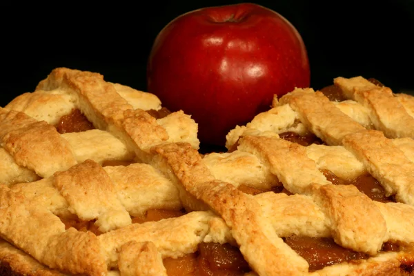 Apple pie over black — Stock Photo, Image