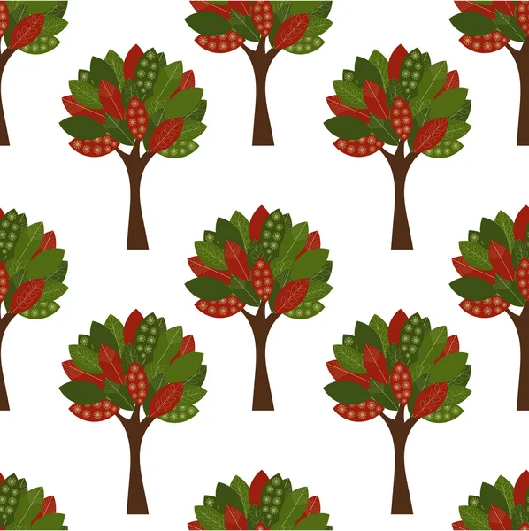 Träd seamless mönster — Stock vektor