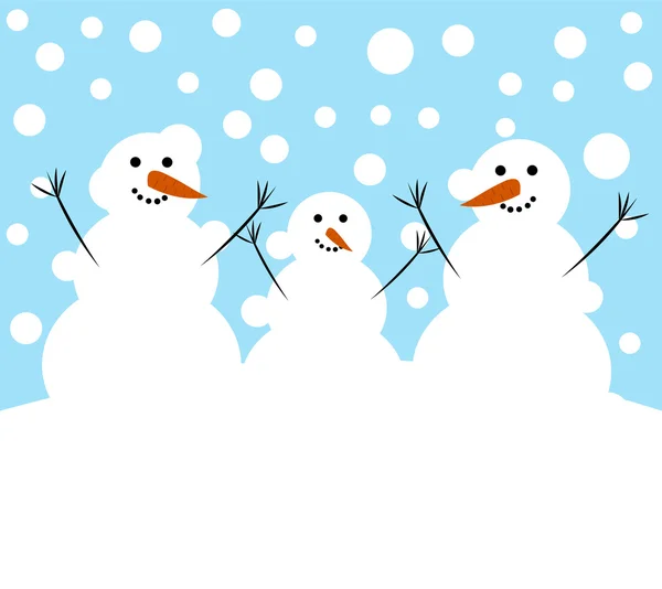 Famiglia pupazzi di neve — Vettoriale Stock