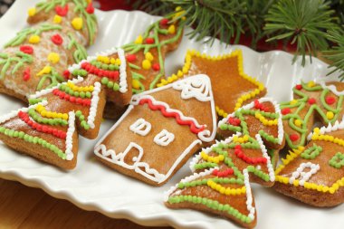 Noel renkli süslü gingerbread