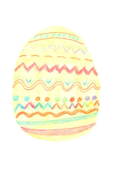 Huevo de Pascua pintado por crayones — Foto de Stock