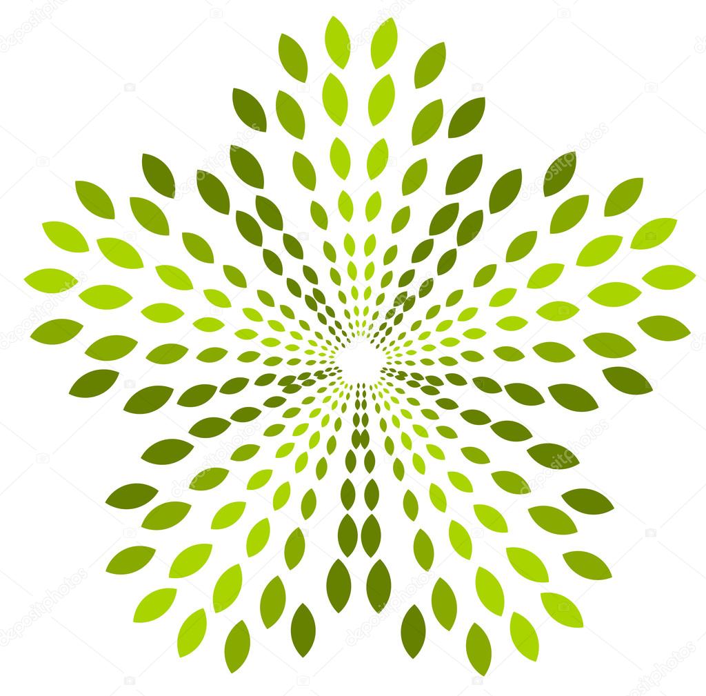 Green plant abstract symbol. Vector icon
