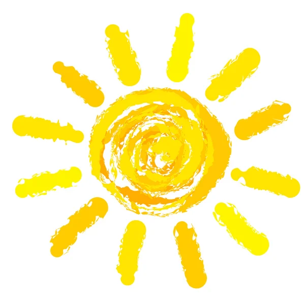 描かれた太陽 — ストックベクタ