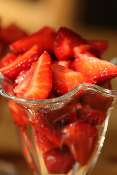 Strawberry in glass — Stock Photo, Image