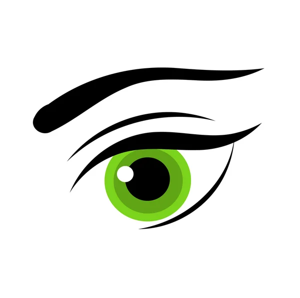 Perempuan mata hijau - Stok Vektor