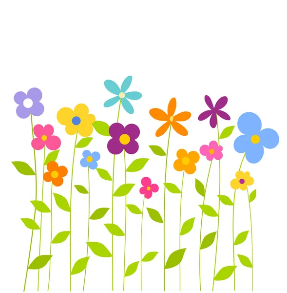 Coloridas flores de primavera — Vector de stock