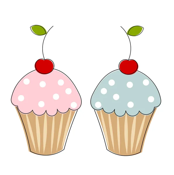 Twee cupcakes — Stockvector