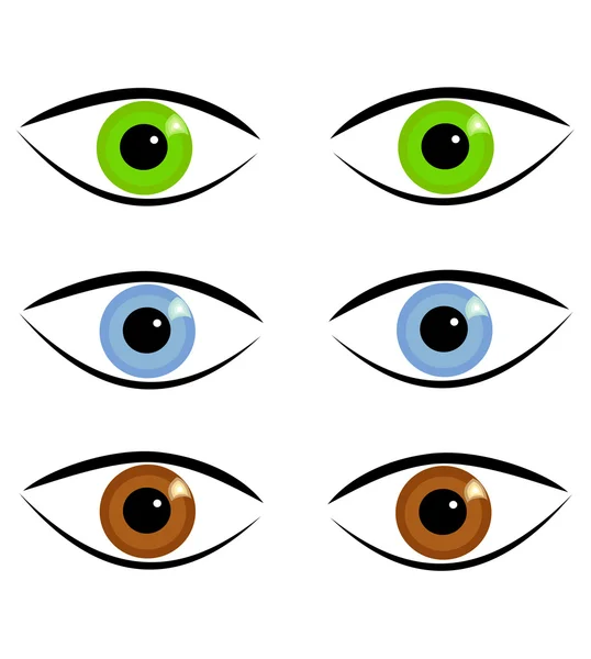 Yeux en différentes couleurs — Image vectorielle