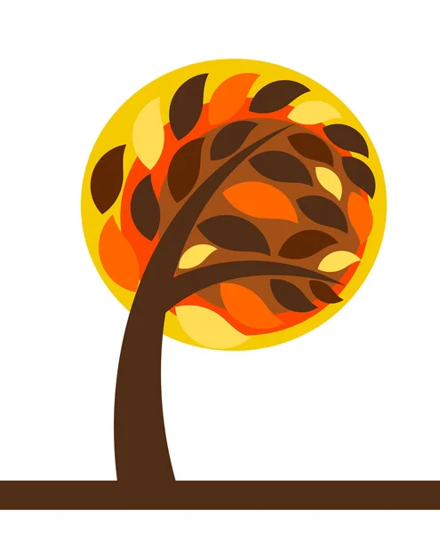 Sonbahar ağaç izole — Stok Vektör