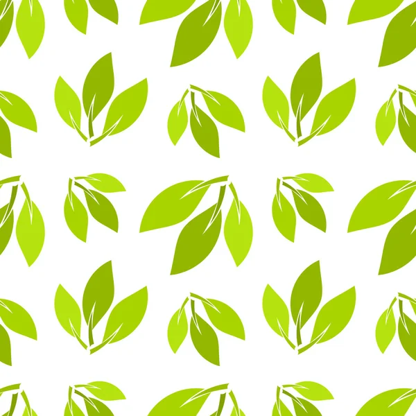 Zöld levelek varrat nélküli — Stock Vector