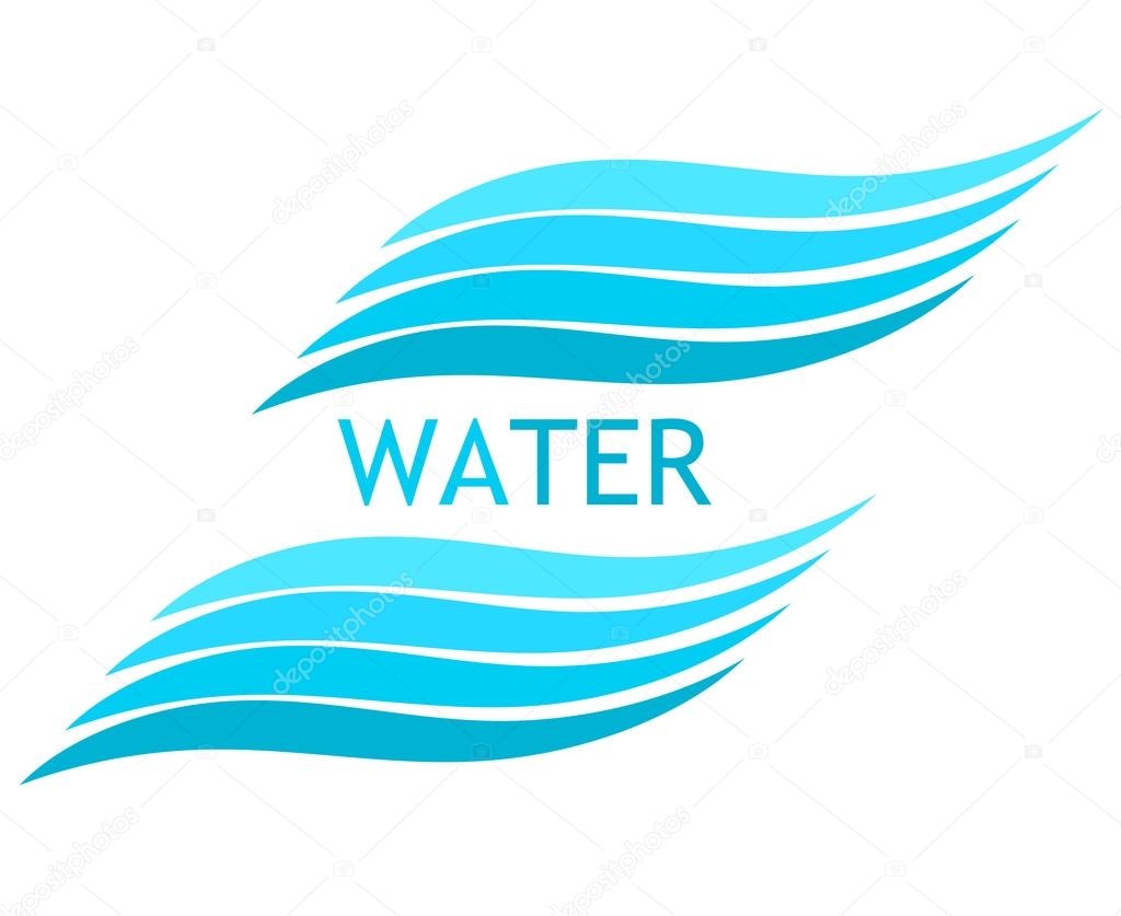 Water waves. Symbolic vector illustration