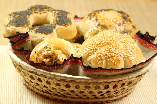 Basket of buns — Stock Photo, Image