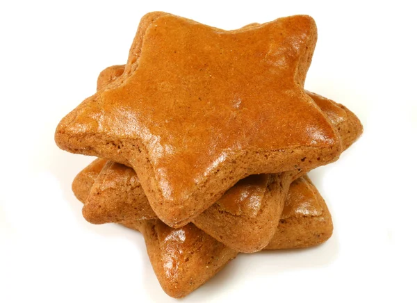 Gingerbread cookies stars isolated — Stock Photo, Image