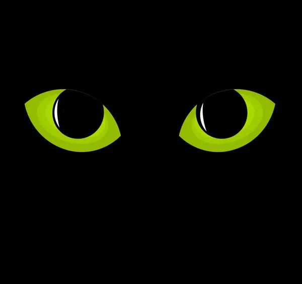 Olhos de gato verde — Vetor de Stock